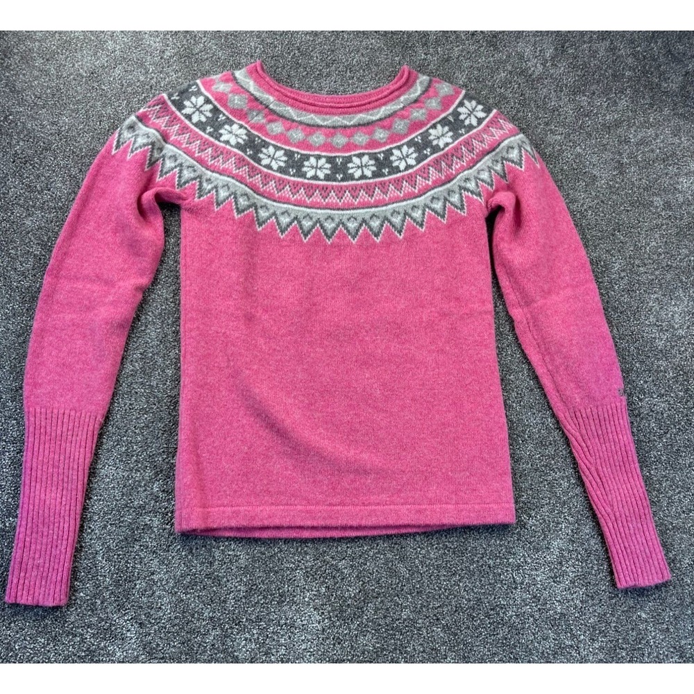 Skhoop Womens XS Pink Nordic Wool Sweater